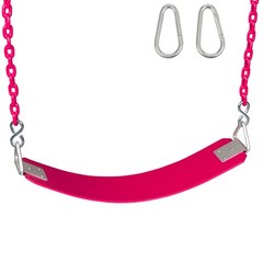 SWING SET INC COMMERCIAL RUBBER BELT SEAT 5.5 FT COATED CHAIN (PINK) 0274