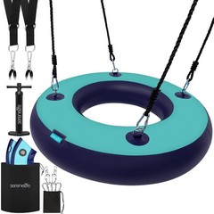 Serenelife 36″ Inflatable Tire Swing w/ Hang Kit – Indoor/Outdoor