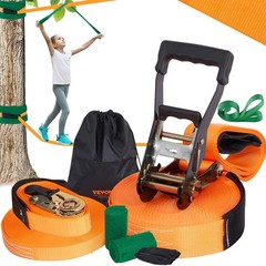 60ft Slackline Kit with Training Line – Easy Setup Tight Rope for Kids & Adults,