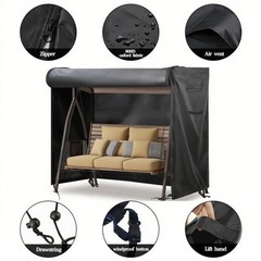 Outdoor Swing Covers 3 Seater Waterproof Patio Hammock Garden Porch Swing Cov…