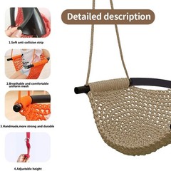 Hand-Knitting Toddler Swing, Swing Seat for Kids with Adjustable Ropes, Littl…