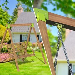 4 Pack Heavy Duty Porch Swing Hangers Kit for Wooden Playground Porch Patio