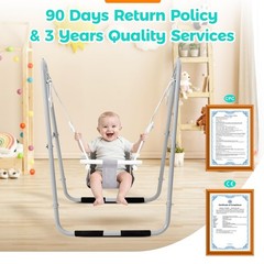 Baby Swing Set for Toddlers 6-36 Months, Foldable & Portable Swing for Indoor…