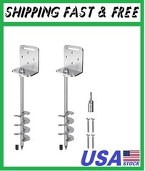18” Heavy Duty Ground Anchors 10mm Solid Steel with L Bracket, for Trampoline