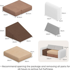 7-Piece Kids Climbing Foam Blocks, Modular Play Couch Climber Set for Toddlers,