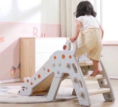 Topbuy Kids Giraffe Slide Baby Play Climber Slide Set W/ Basketball Hoop Yellow