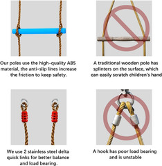 7FT Colorful Camping Rope Ladder for Kids – Hanging Climbing Ladder for Swing Se