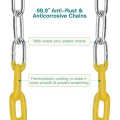PACEARTH Swing Seat with Heavy Duty 68.9 inch AntiRust Plastic Coated Chains,…