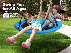 700lb 40″ Saucer Tree Swing Set for Kids Adults Waterproof Textilene Round Swing