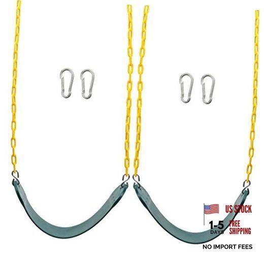 PCS Swings Seats Heavy Duty with 66″ Chain, Playground Swing Set 2 Green