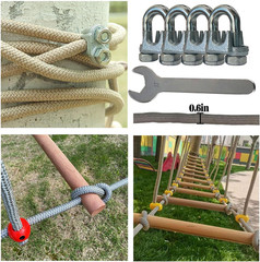 Outdoor Bridge Rope Ladder for Kids Rope Bridge Outdoor Obstacle Course Solid Wo