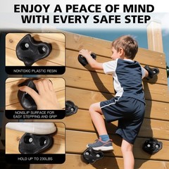 18PCS Climbing Holds for Kids,Large Climbing Holds for Play Set, Rock Wall Cl…