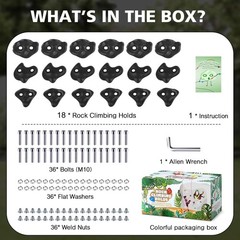 18PCS Climbing Holds for Kids,Large Climbing Holds for Play Set, Rock Wall Cl…