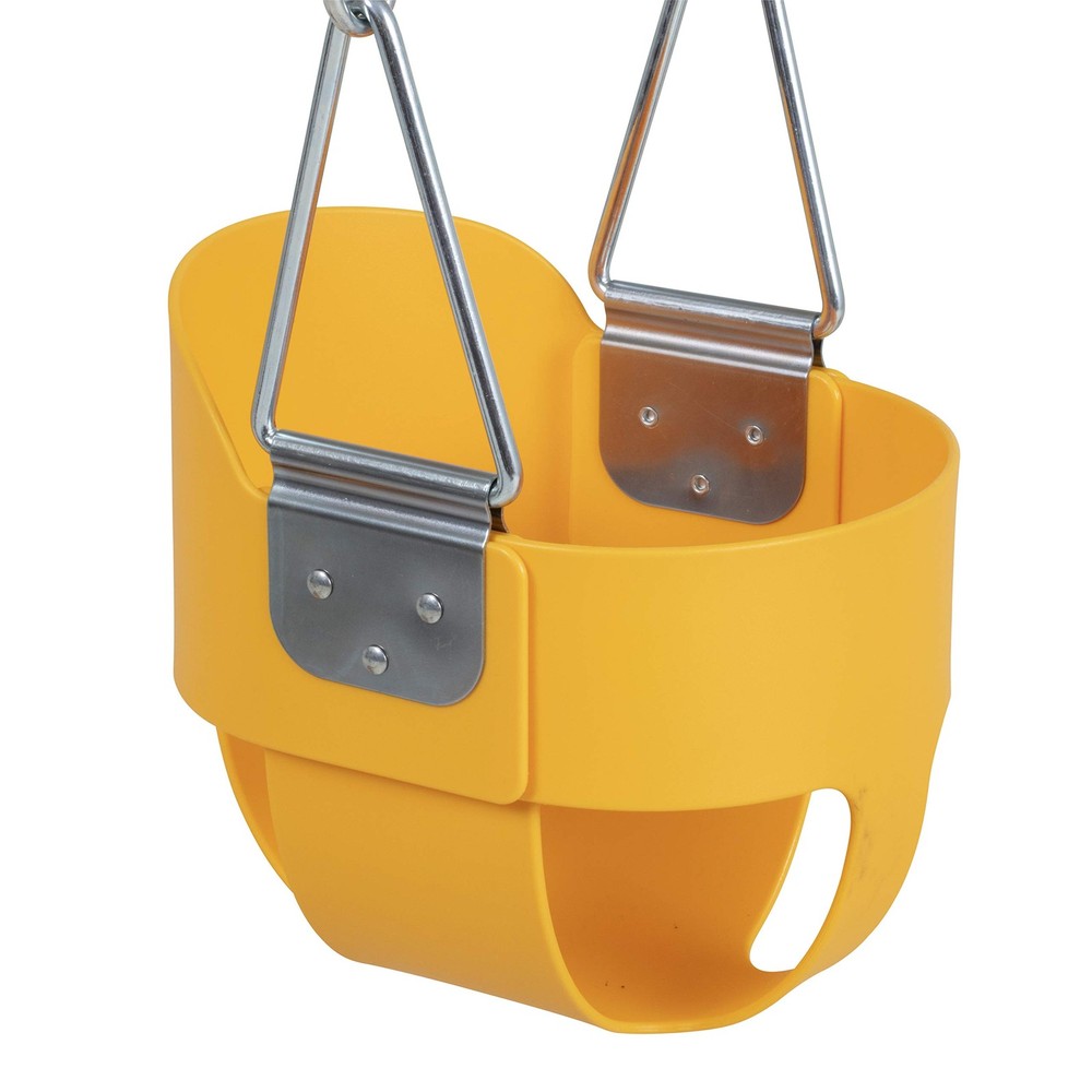 Jack & June Yellow High Back Full Bucket Playset Toddler Swing with Plastisol…