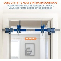 4-Piece Doorway Gym Indoor Playground Blue Indoor Playset Swing Ladder Rings