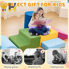 Toddler Climbing Toys Indoor 7-Piece Colourful Foam Climbing Blocks Soft Play Cl