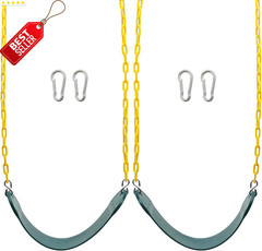 2PCS Swing Seats 66in Chain Heavy Duty 250lb Playground Green – US