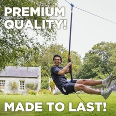 100 FT Zip Line Cable, 7/32″ Galvanized Zipline Wire for Kids and Adults