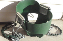 Swing Set High Back Seat Full Bucket Rubber Chain Green