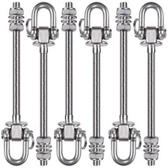 SELEWARE Set of 6 Swing Hanger, Swing Bolts M10 x 9.3″, Stainless Steel Heavy…