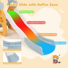 Foldable Kids Game Slide Climber Set Gift Kids w/Basketball Hoop and Buffer Zone