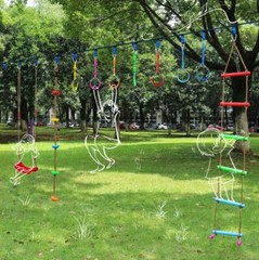 42.5ft Ninja Warrior Obstacle Course for Kids Ninja Line Slackline Climbing Rope