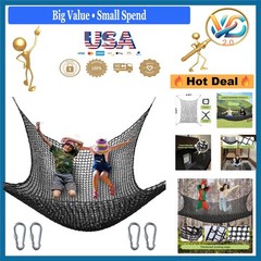 Kids Climbing Cargo Net 6.5×9.8 ft Polyester Playground Safety Net Black