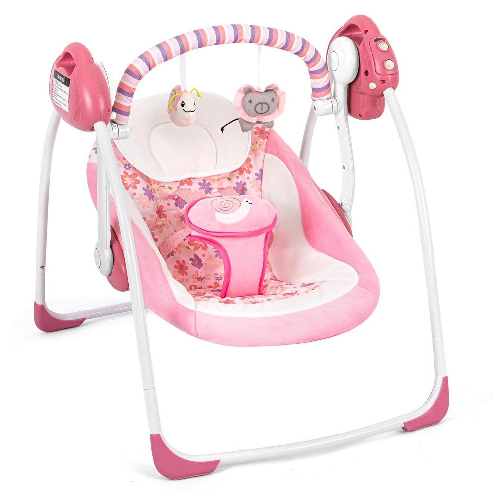 Baby Swings for Infants, Powered by Power Cord (Included) and Batteries for I…