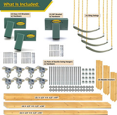 Classic Mkv DIY Swing Set Kit – Complete with Cedar Lumber, Easy 1-2-3 Brackets,