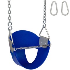 SWING SET STUFF HIGHBACK 1/2 BUCKET SEAT BLUE WITH CHAINS AND HOOKS outside 0046