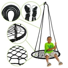 48″ Spider Web Swing Set Large Platform Net Adjustable Hanging Ropes for Kids
