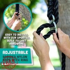 Squirrel Products Heavy Duty Disc Rope Tree Swing Blue