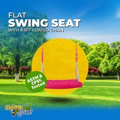 SWING SET STUFF INC. FLAT SEAT WITH 8.5 FT COATED CHAIN PINK fun outside 0311