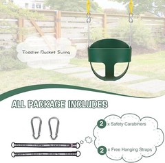 High Back Toddler Bucket Swing Seat with Coated Chains, Heavy Duty Kids Swing…