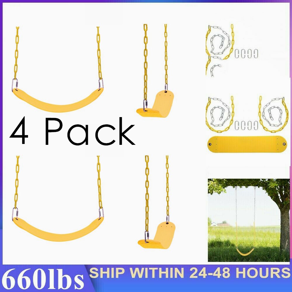 4PACK Heavy Duty Swing Seat-Swing Set Accessories Swing Seat with Coated Chain