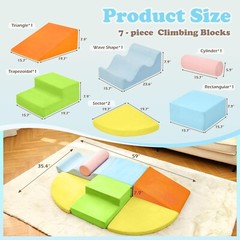 Climbing Toys for Toddlers Indoor, 7-Piece Soft Foam Climbing Blocks Set for …
