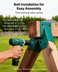 VEVOR Swing Set Brackets Heavy-Duty A-frame Hardware 2 Brackets 4 Hangers Green