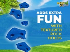 SWING SET STUFF TEXTURED ROCK HOLDS SET OF 12 MOUNTING HARDWARE BLUE climb 0013