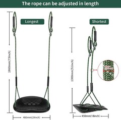 Heavy Duty Tree Swing 550LBS Capacity Outdoor Swing Seat Adults & Kids Height