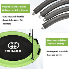 Tree Swing, Saucer Swing 40 Inch for Kids, 900Lbs Weight Capacity, with Adjustab