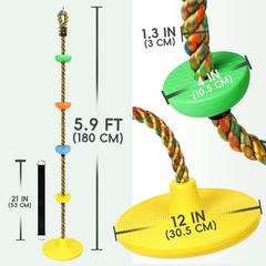 Climbing Rope Tree Swing with Platforms and Disc Swing Seat Set Outdoor Playg…