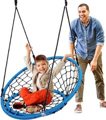 SereneLife Hanging Netted Seat Swing – 35.5″ Inch Kids Indoor Outdoor Yard Round