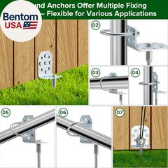 Swing Set Anchors 20″ – Heavy Duty Ground Anchors Screw in with L-Brackets & Dri