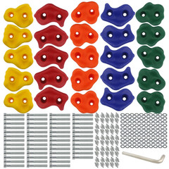 Ogrmar 25 PCS Rock Climbing Holds Set with Mounting Screws and 2.8”, White