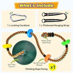 Tree Swing for Kids 330LB Capacity, Climbing Rope with Platforms and Green