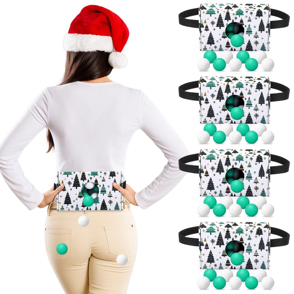4 Set Christmas Party Games Swing Shaking Balls Set Includes 4 Strap Shake Bo…
