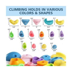 TOPNEW 20PC Kids Climbing Holds, Climbing Rocks for Play Set, Swing… Fast Ship
