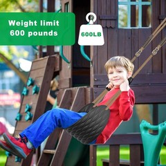SELEWARE Heavy Duty Swing Seats for Kids & Adults, Non‑Slip Flat Plastic & U‑…