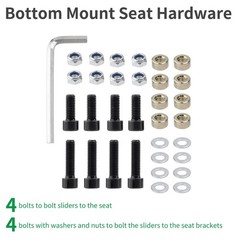 Racewill Slider Seat Track Set of 2 with 2 Pack Sliders, Black
