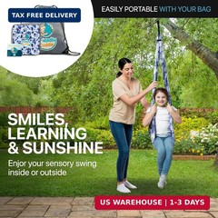 Indoor Sensory Swing for Kids or Outdoor – Holds 300lbs, Double-Layer, & 360° Sw